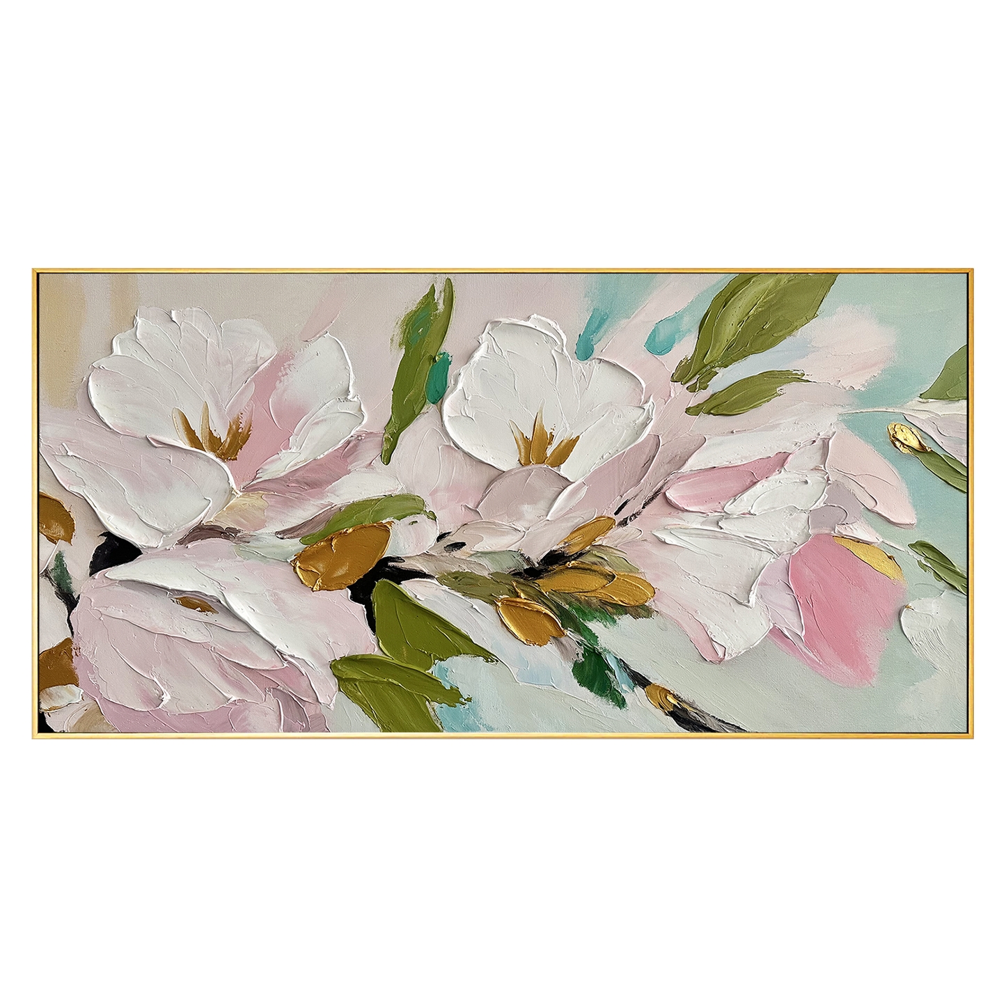Soft Pink Magnolia Textured Painting