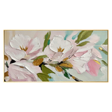 Soft Pink Magnolia Textured Painting