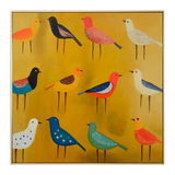 Joyful Birds Colorful Abstract Painting