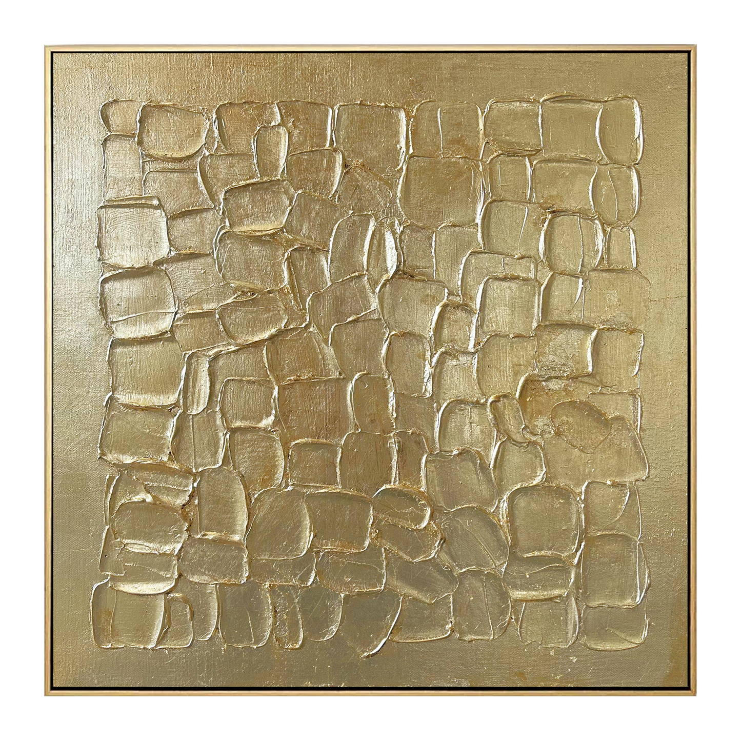 Golden Stone Rhythm Abstract Relief Painting #M6959