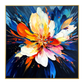 Cosmic Bloom Abstract Impasto Floral Painting