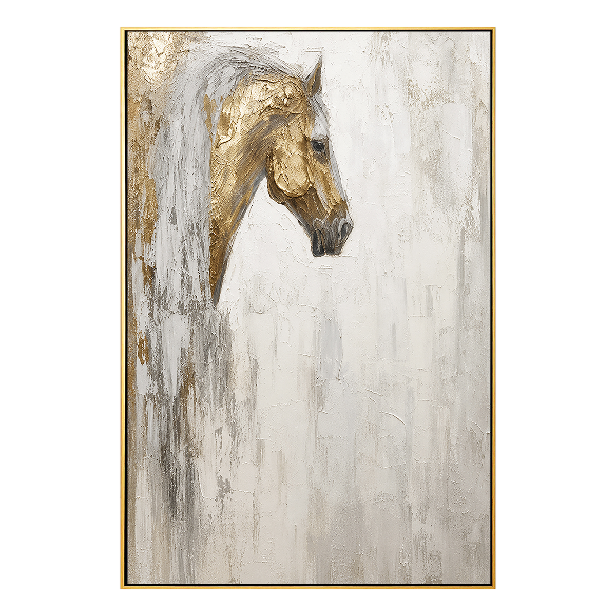Golden Grace Horse Textured Painting