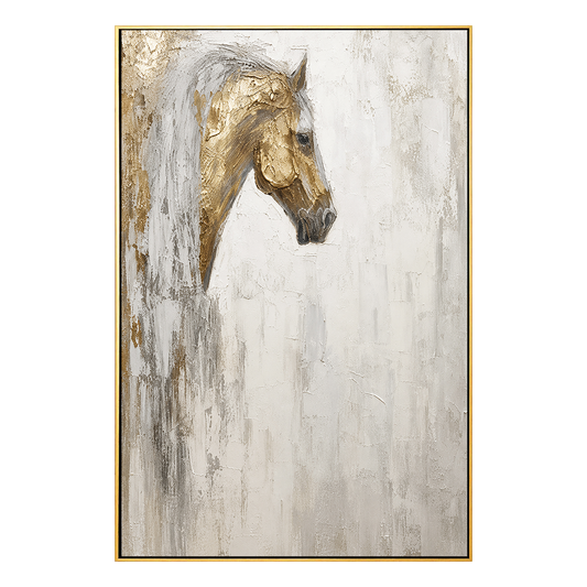 Golden Grace Horse Textured Painting