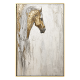 Golden Grace Horse Textured Painting