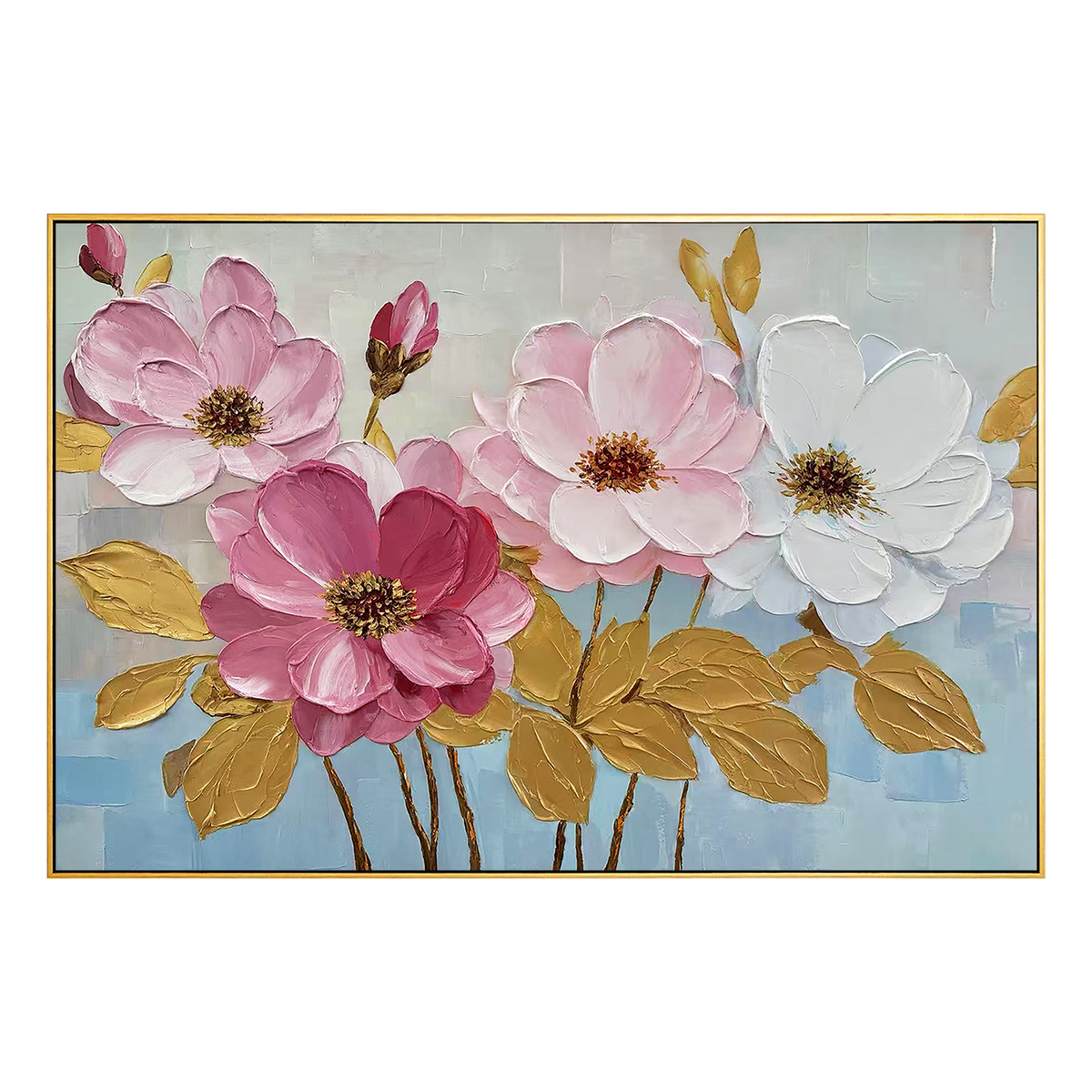 Blush Harmony Textured Floral Painting #RIH3