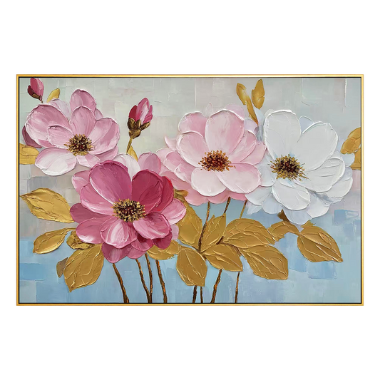 Blush Harmony Textured Floral Painting #RIH3