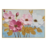 Blush Harmony Textured Floral Painting #RIH3