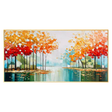 Autumn Stillwater Forest Abstract Painting
