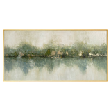 Mist Horizon Green Abstract Painting