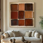Caramel Nine-Block Textured Abstract Painting