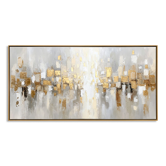 Abstract Metallic Cityscape Painting #ART09