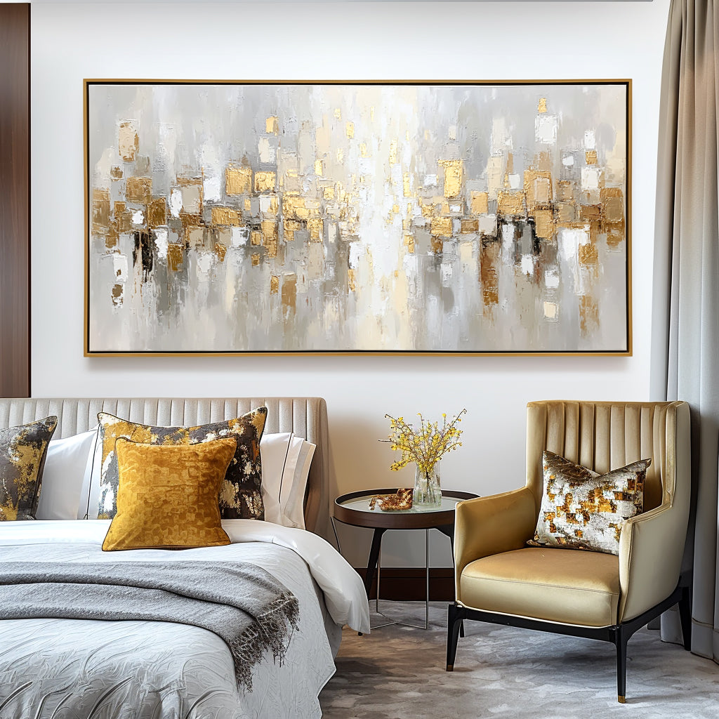 Abstract Metallic Cityscape Painting #ART09