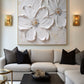 Whisper White Blossom Textured Painting