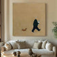 Dachshund Walk & Bouquet Minimalist Painting
