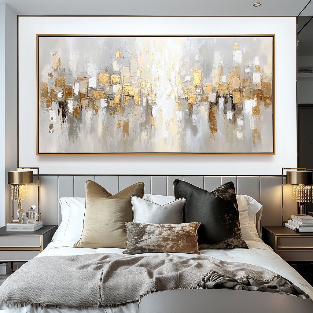 Abstract Metallic Cityscape Painting #ART09