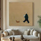 Bouquet & Little Dog Minimalist Painting