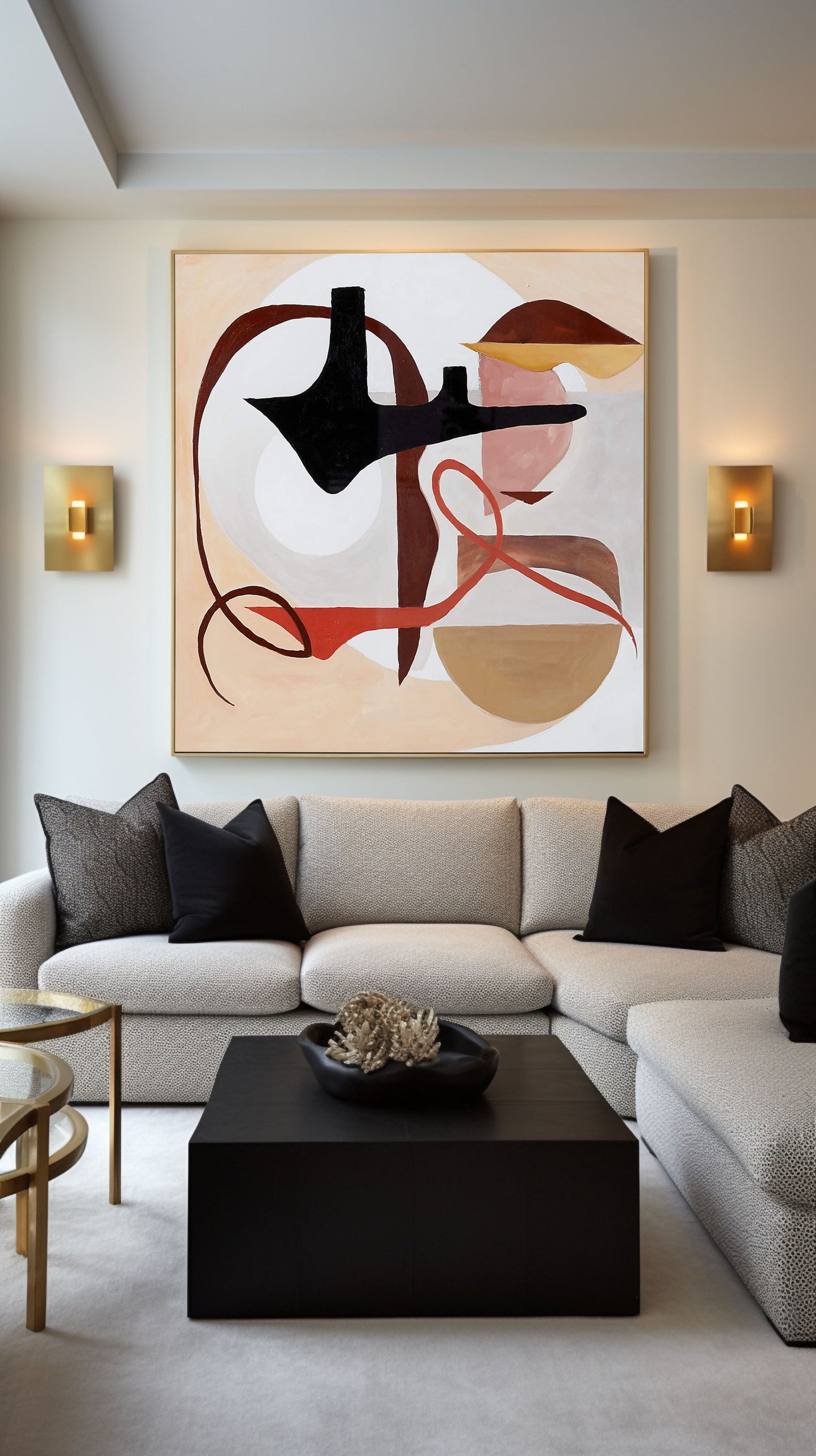 Saffron Loop Modern Abstract Painting