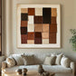 Mocha Patchwork Geometric Abstract Painting