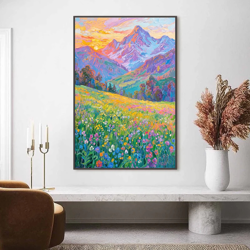 Radiant Peaks Landscape Painting