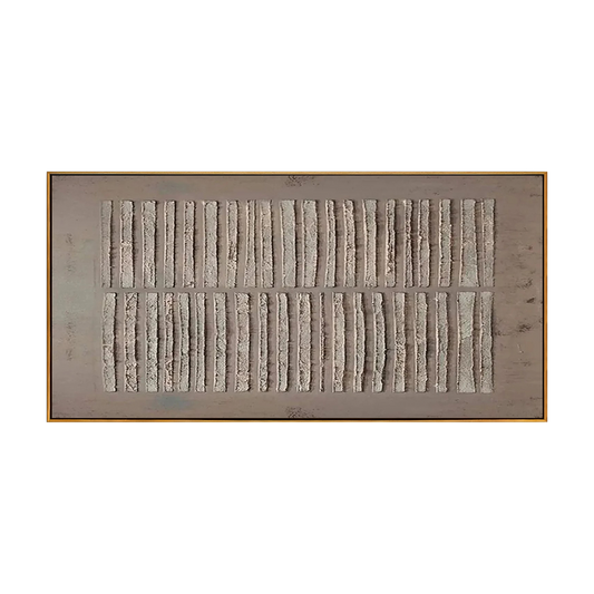 Warm Grey Ridged Minimalist Abstract Painting