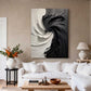 Monochrome Vortex 3D Impasto Abstract Painting