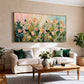 Blush Meadow Floral Impasto Oil Painting