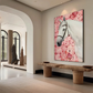 Blush Garden White Horse Painting