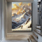 Golden Summit Snow Mountain Landscape Painting