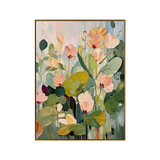 Blush Petal Cyclamen Impasto Floral Painting