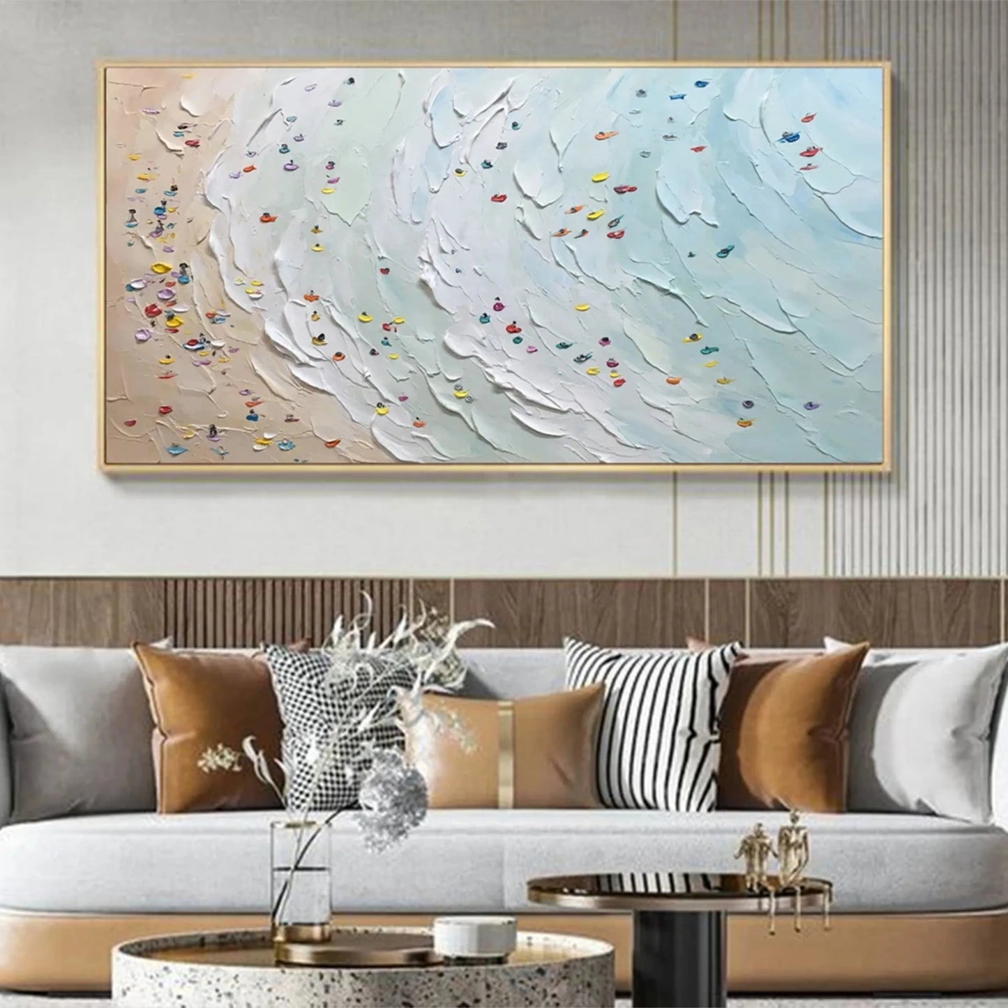 Seaside Harmony-Pastel Beach Painting