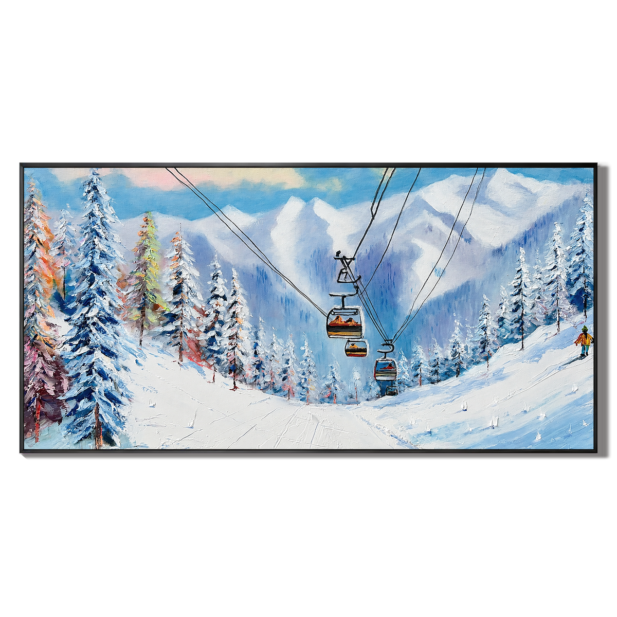 Winter Ski Resort Painting