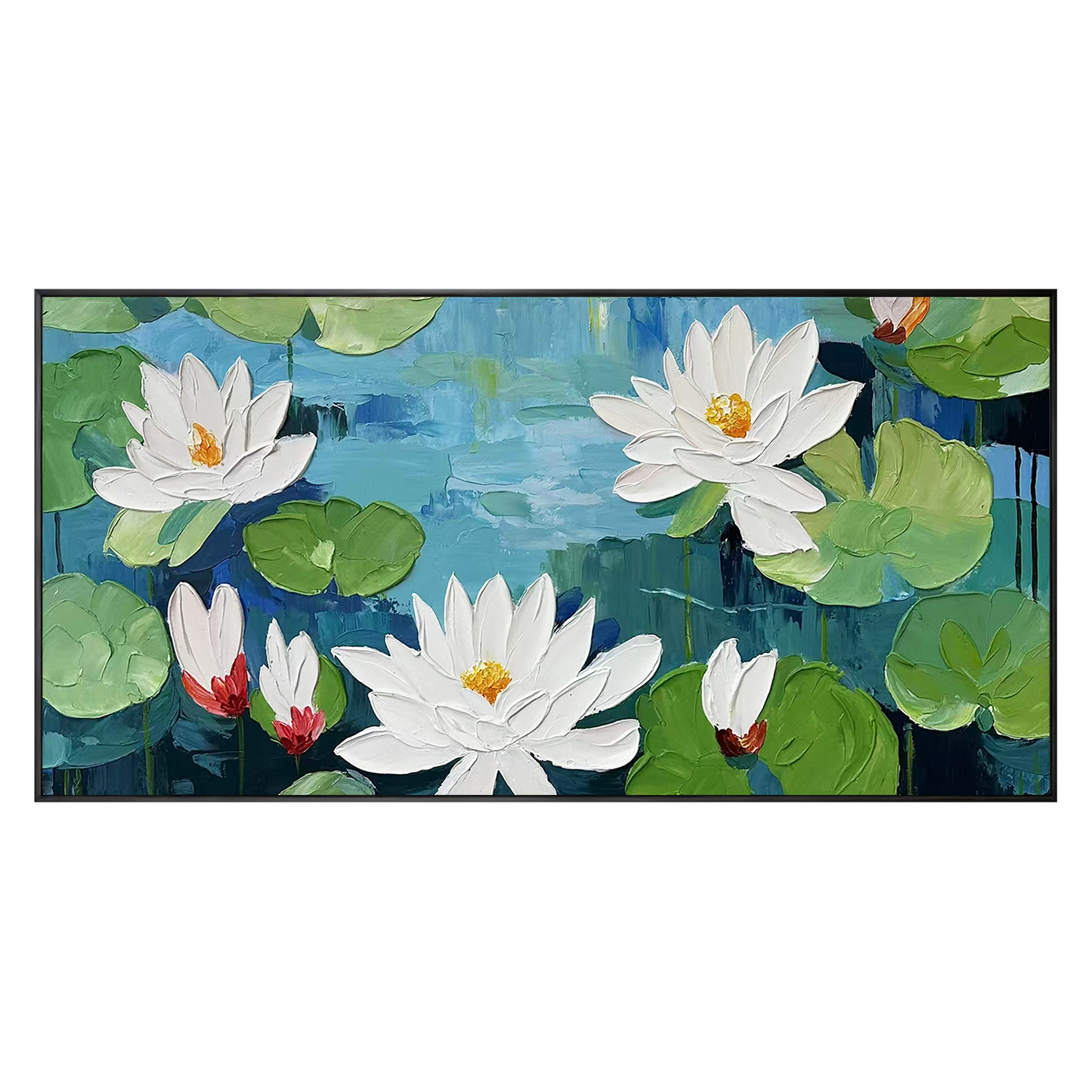 White Lotus Textured Painting