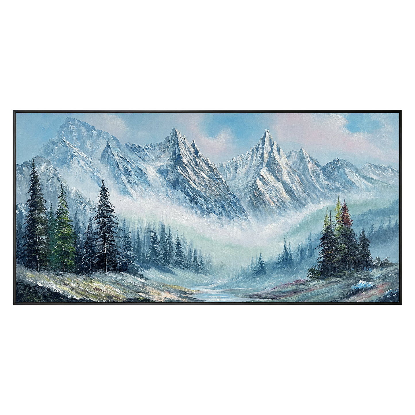 Blue Mist Mountain Landscape Painting