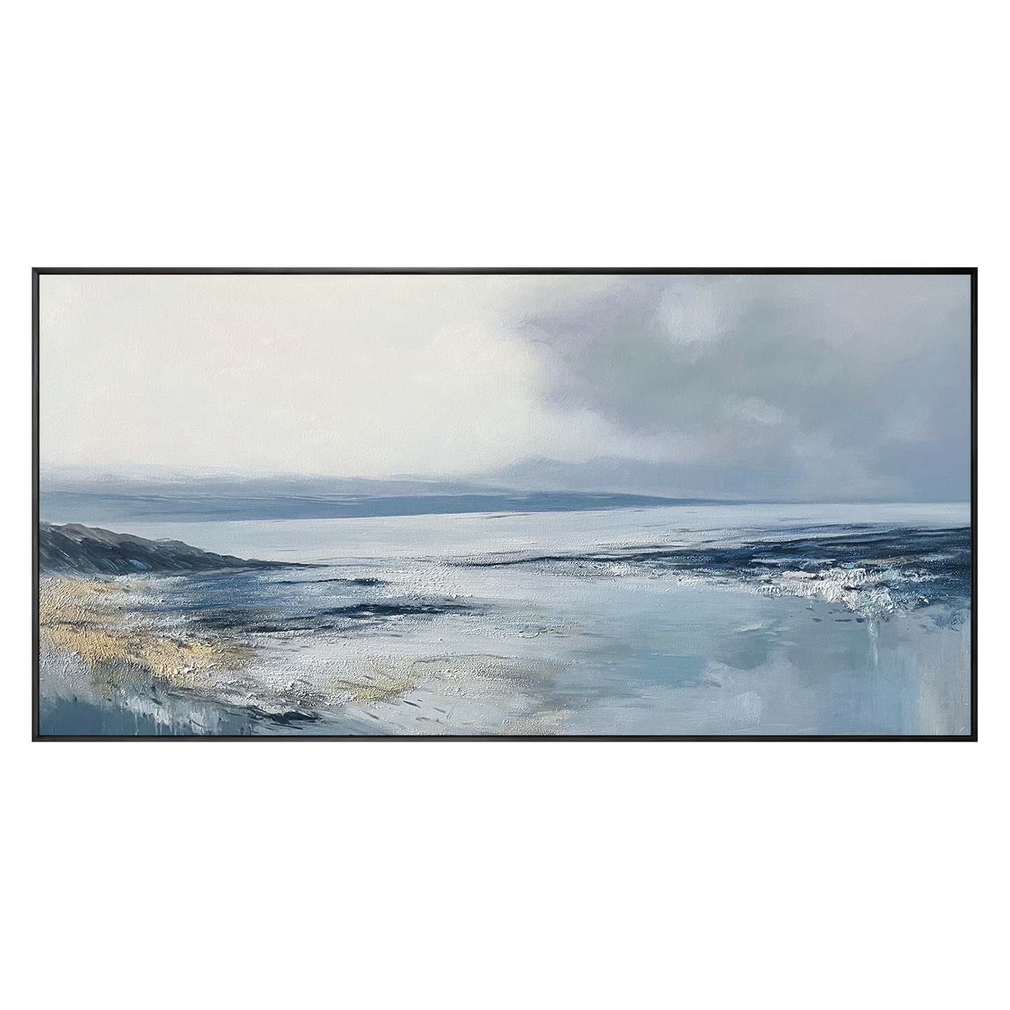 Calm Horizon Blue Seascape Painting