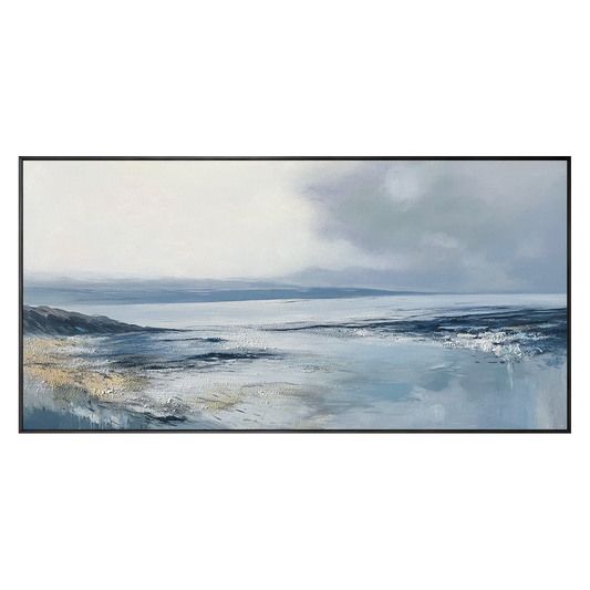 Calm Horizon Blue Seascape Painting