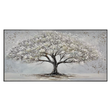 Silver Tree Textured Painting