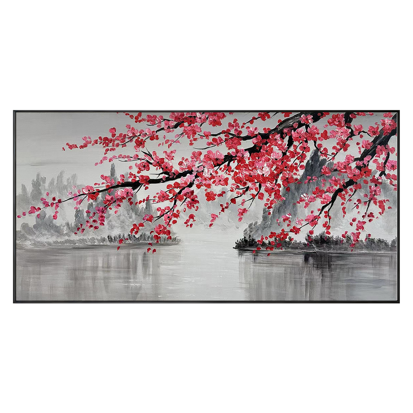 Red Plum Blossom Landscape Painting