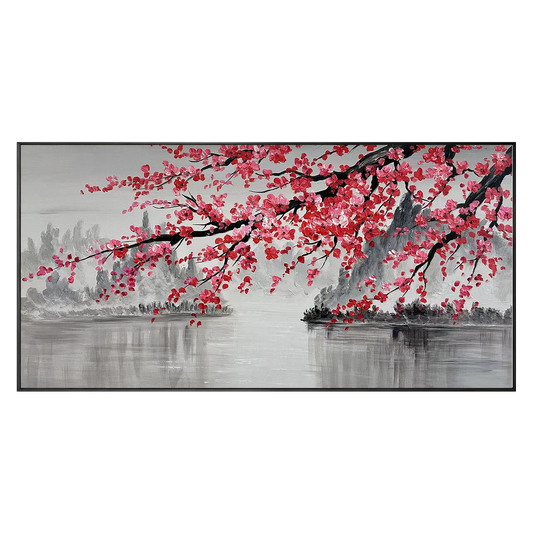 Red Plum Blossom Landscape Painting