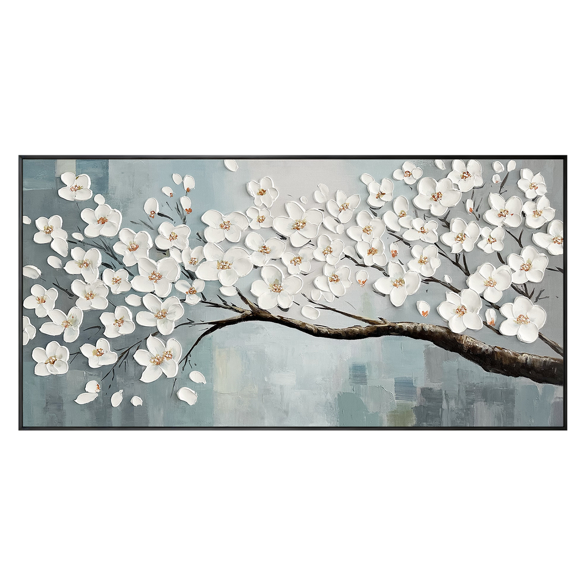 White Magnolia Textured Painting