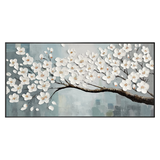 White Magnolia Textured Painting