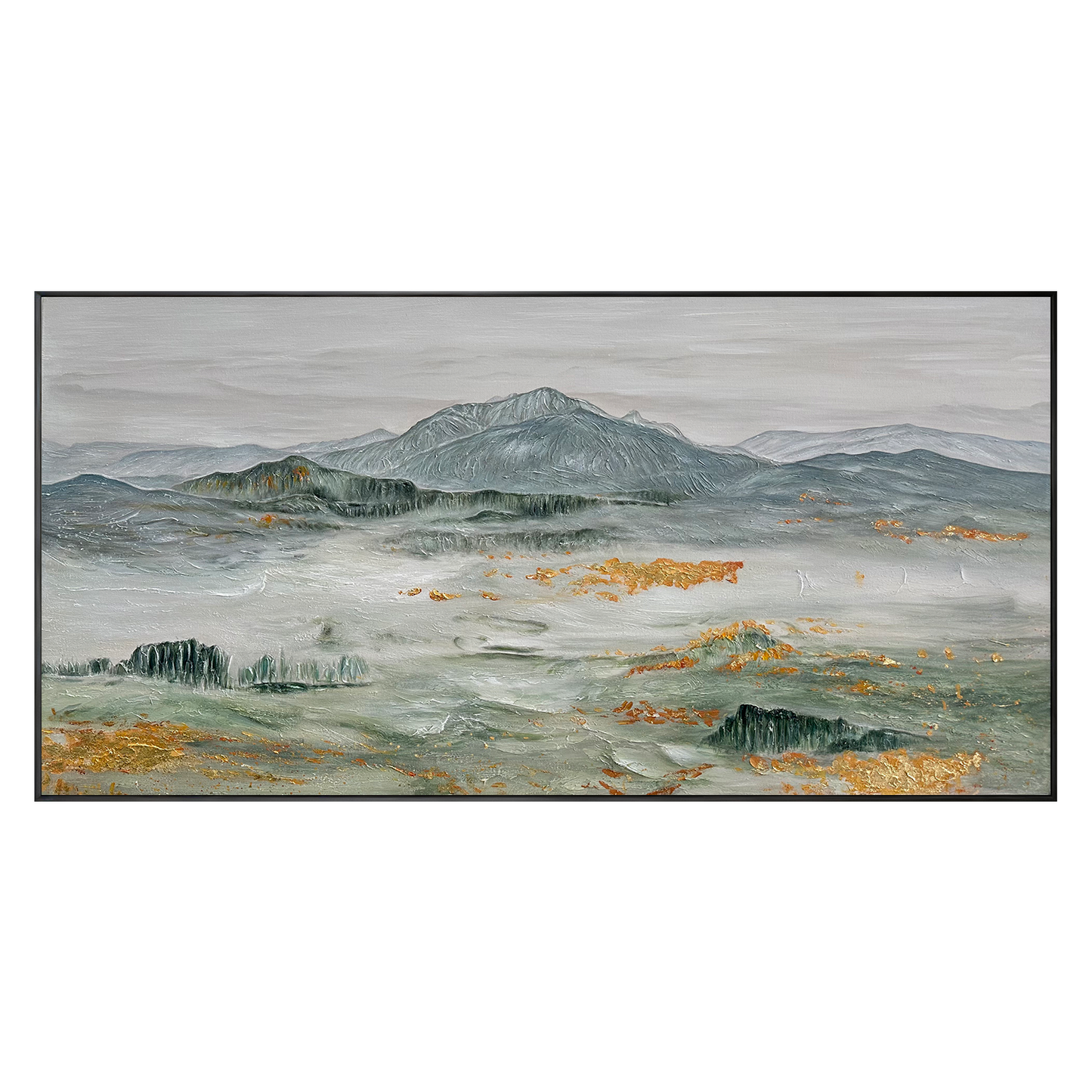 Whispered Peaks Textured Landscape Painting #RHK7