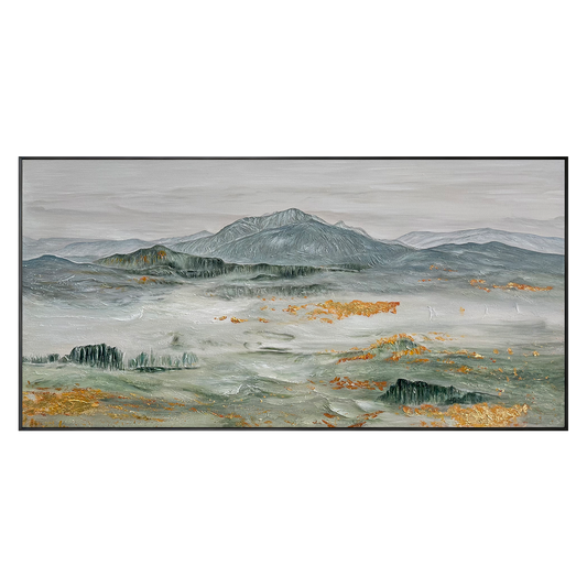 Whispered Peaks Textured Landscape Painting #RHK7