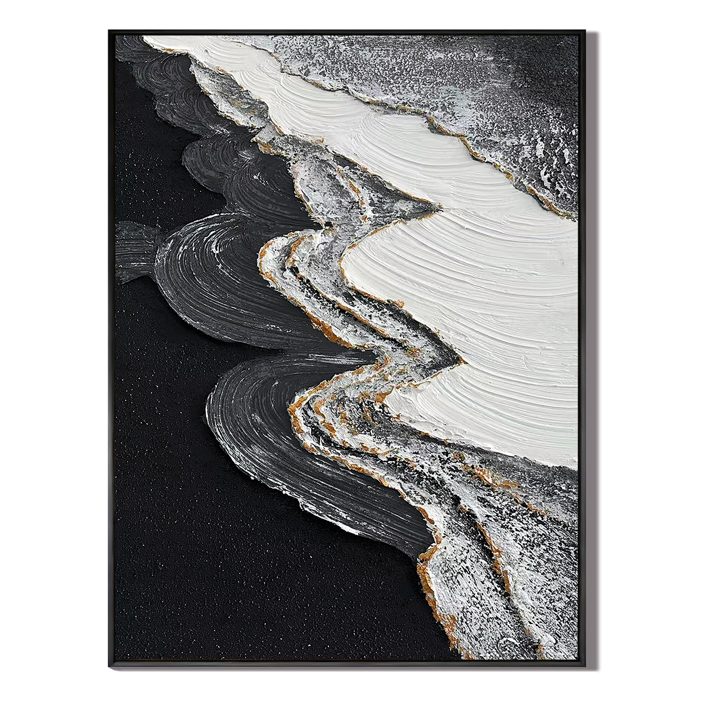 Black and White Textured Abstract Painting #ART21