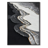 Black and White Textured Abstract Painting #ART21