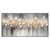 Golden Drift Blossom Abstract Painting