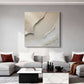 Cream Shoreline Impasto Abstract Painting