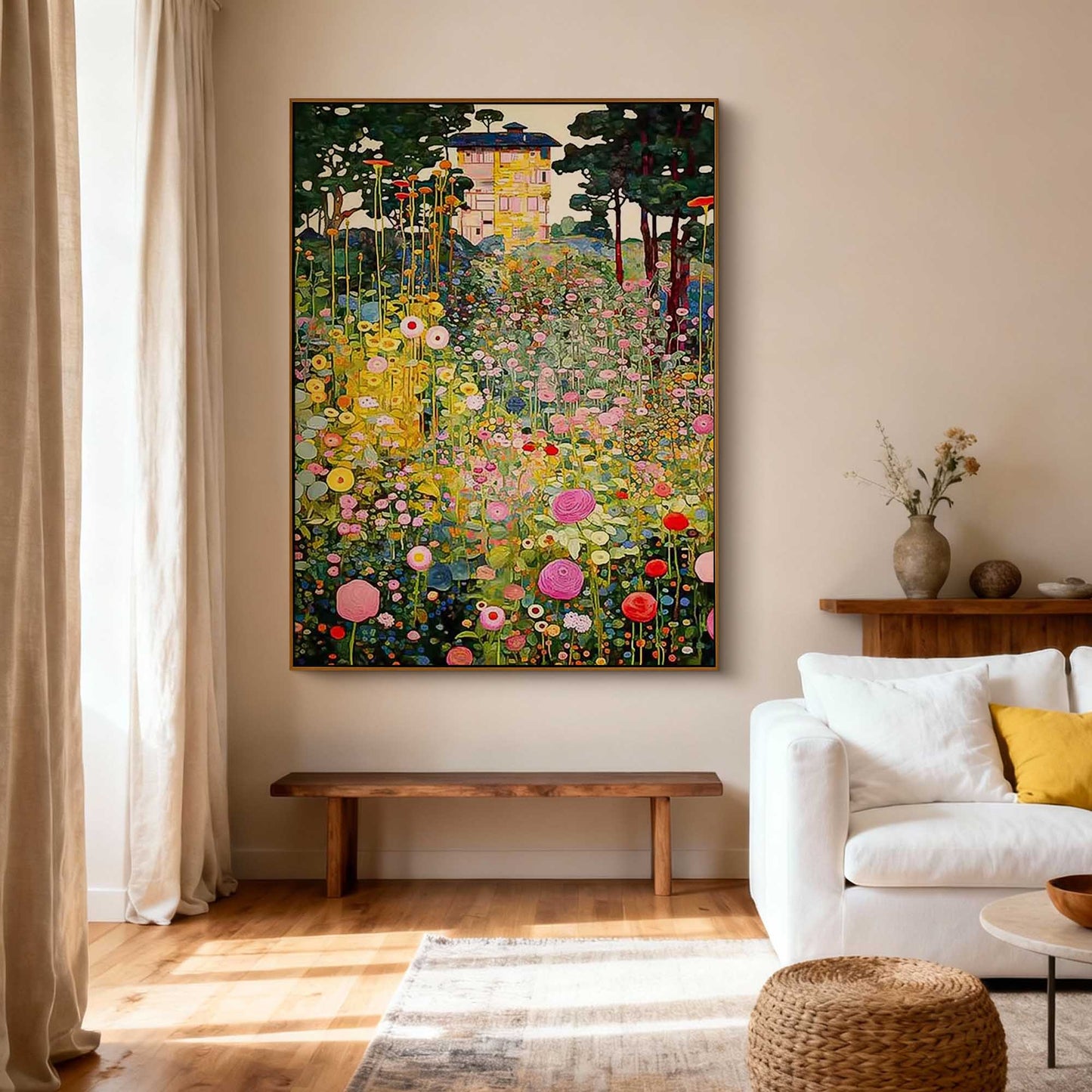 Enchanted Garden Klimt-Inspired Canvas Art