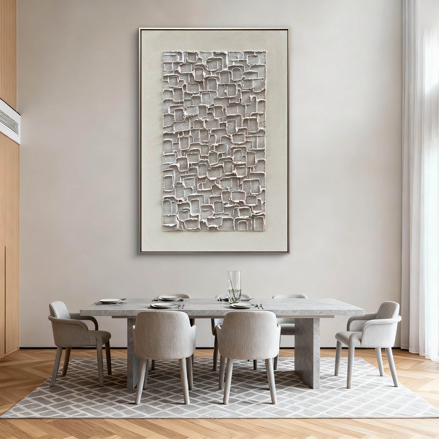 Squared Calm Neutral Textured Wall Art