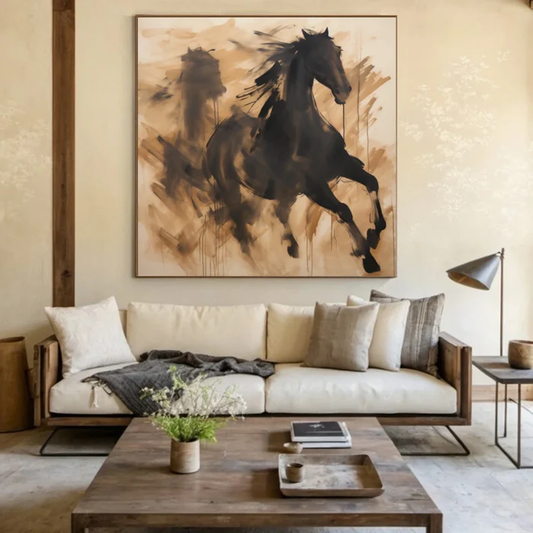 Gallop Spirit Black Horse Painting