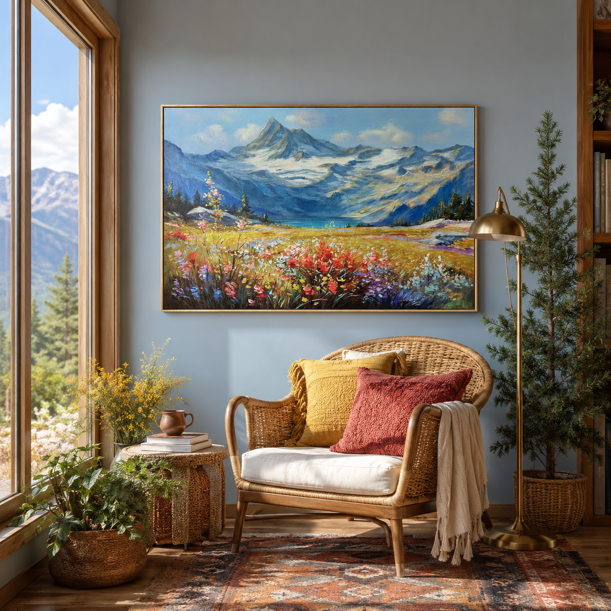 Alpine Bloom Landscape Oil Painting #RIX1 (448)